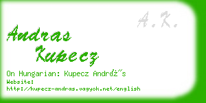 andras kupecz business card